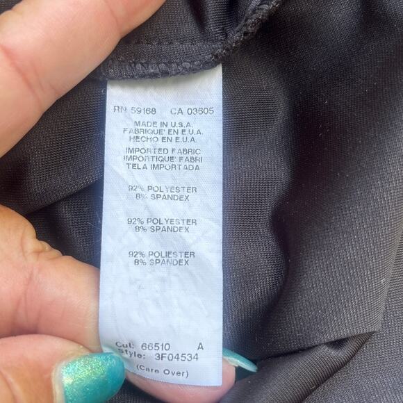 Fifteen Twenty Black Velveteen Snap Front Shirt Blouse L Pockets Long Line Goth - Picture 6 of 9